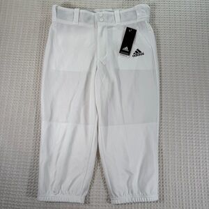 NWT Adidas White Triple Stripe Knicker Baseball Pants Men’s S